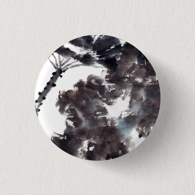 Asiatische Kunst mit Lotusblätter Motiv Button (Vorderseite)