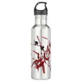 Asiatische Kunst mit Schnecke und Rotem Bambus Edelstahlflasche
