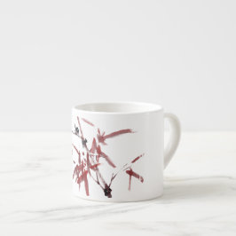 Asiatische Kunst mit Schnecke und Rotem Bambus Espressotasse