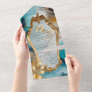 Asiatische künstlerische Orientalische Waves & Sce All In One Einladung