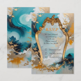 Asiatische künstlerische Orientalische Waves & Sce RSVP Karte