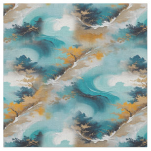Asiatische künstlerische Orientalische Waves & Sce Stoff