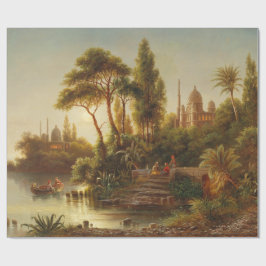 Asiatische Landschaft im Abend Licht (Sunset Art) Geschenkpapier