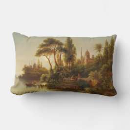 Asiatische Landschaft im Abend Licht (Sunset Art) Lendenkissen