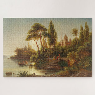 Asiatische Landschaft im Abendlicht (Sonnenunterga