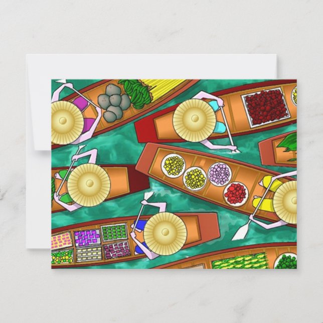 ASIATISCHE LECKEREIEN PARTY BOOT INVITATION EZ2 CU EINLADUNG (Vorderseite)
