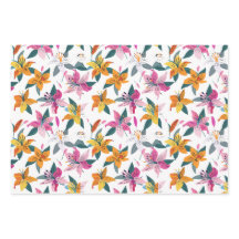Asiatische Lilien-Erbstück-Blumenkunst-Decoupage-V