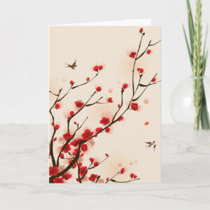asiatische Malerei Pflaumenblüte im Frühjahr Karte