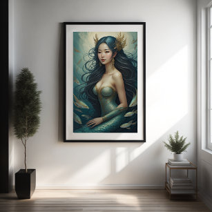 Asiatische Meerjungfrau Poster