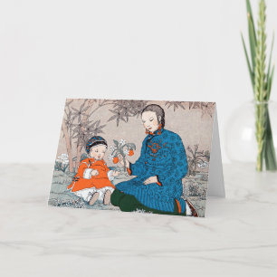 Asiatische Mutter-Kind-Tageskarte Karte