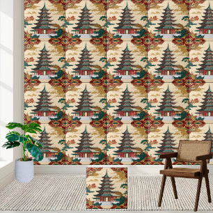 Asiatische Pagoda Chinoiserie Design Tessin Fliese