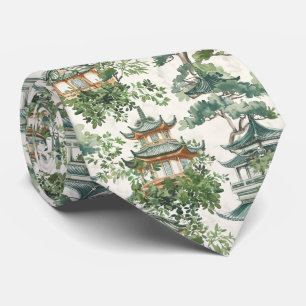 Asiatische Pagode in Verdant Landscape (10) Krawatte