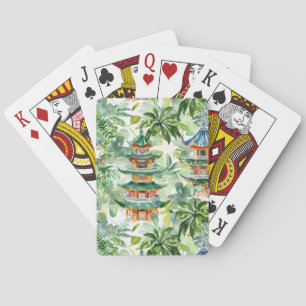 Asiatische Pagode in Verdant Landscape (11) Spielkarten