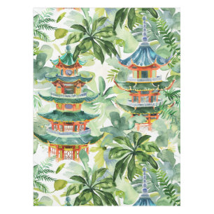 Asiatische Pagode in Verdant Landscape (11) Tischdecke