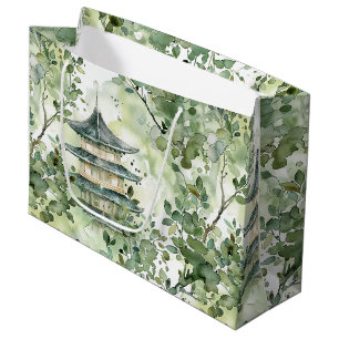 Asiatische Pagode in Verdant Landscape (13) Große Geschenktüte