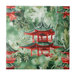 Asiatische Pagode in Verdant Landscape (14) Fliese