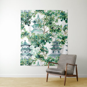Asiatische Pagode in Verdant Landscape (15) Wandteppich