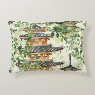 Asiatische Pagode in Verdant Landscape (16) Dekokissen