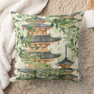 Asiatische Pagode in Verdant Landscape (16) Kissen