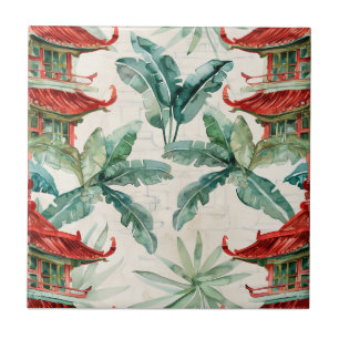 Asiatische Pagode in Verdant Landscape (2) Fliese