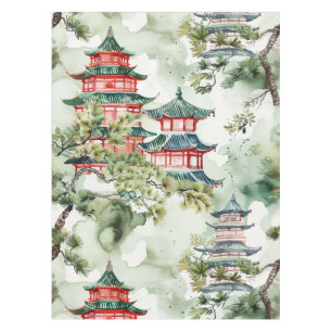 Asiatische Pagode in Verdant Landscape (4) Tischdecke