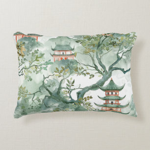 Asiatische Pagode in Verdant Landscape (5) Dekokissen