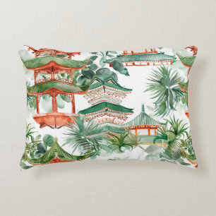 Asiatische Pagode in Verdant Landscape (7) Dekokissen