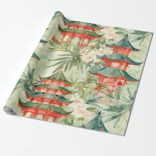 Asiatische Pagode in Verdant Landscape (8) Geschenkpapier