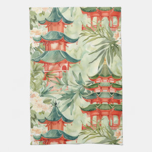 Asiatische Pagode in Verdant Landscape (8) Geschirrtuch