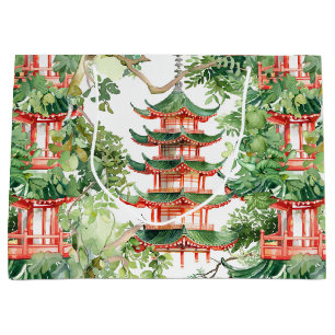 Asiatische Pagode in Verdant Landscape (9) Große Geschenktüte