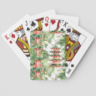 Asiatische Pagode in Verdant Landscape (9) Spielkarten
