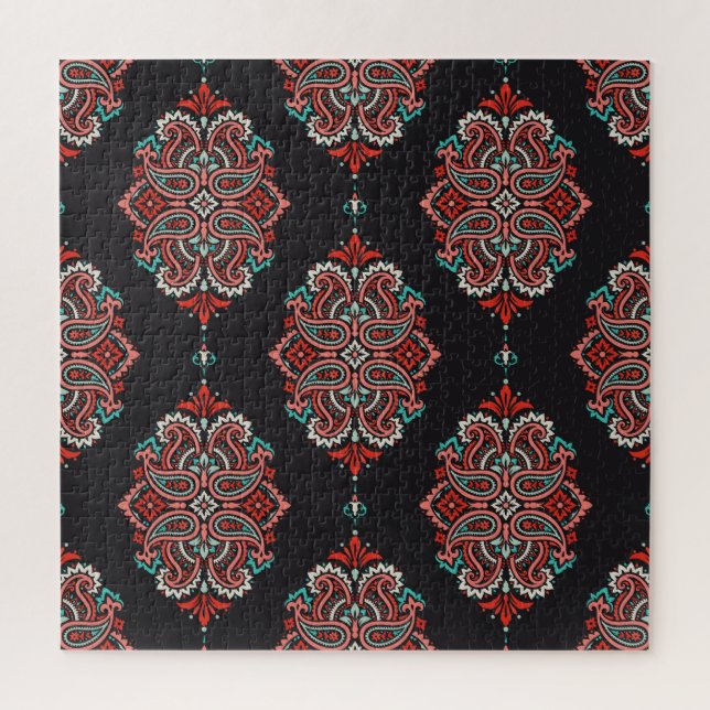 Asiatische Paisley-Elemente, boho Vintage Muster. (Vertikal)