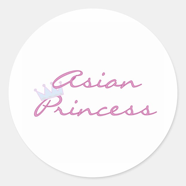 Asiatische Prinzessin Runder Aufkleber (Vorderseite)