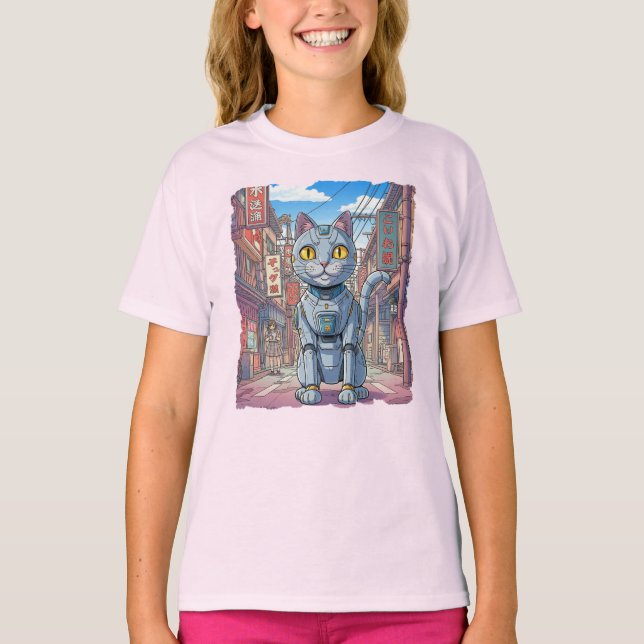 Asiatische Roboterkatze! T-Shirt (Vorderseite)