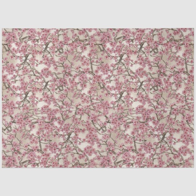Asiatische Rosa Kirschblüten Seidenpapier (Vorderseite)