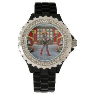 Asiatische Schlachtfrau Armbanduhr