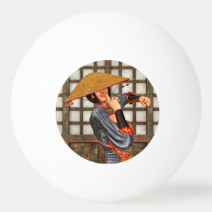 Asiatische Schlachtfrau Tischtennisball