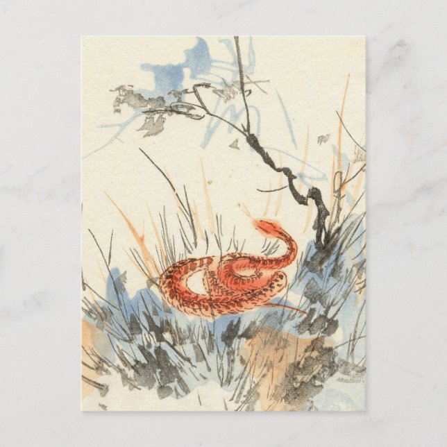 Asiatische Schlange Vintage Postkarte (Vorderseite)
