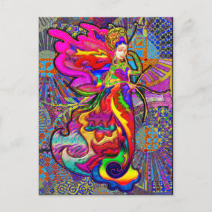 Asiatische Schmetterlingsfrau Postkarte