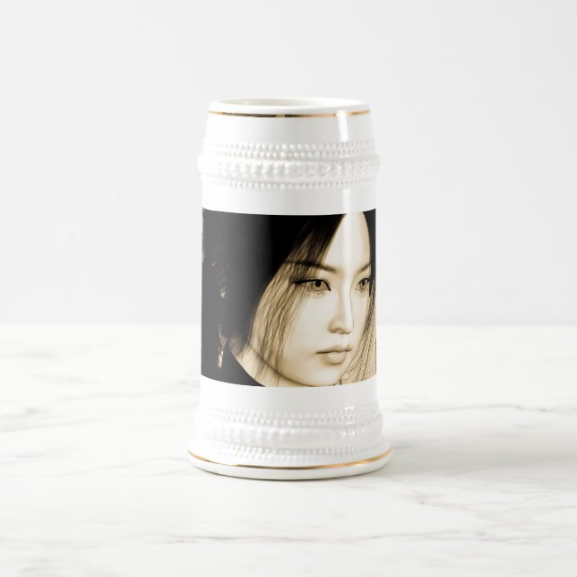 Asiatische Schönheit Bierglas (Mittel)