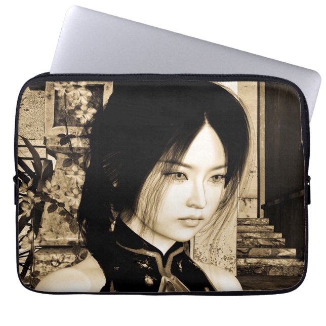 Asiatische Schönheit Laptopschutzhülle (Vorderseite)