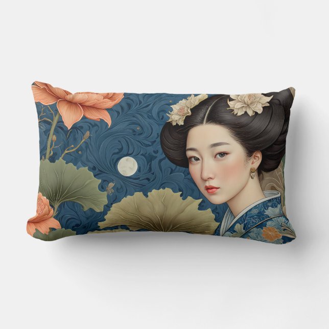 Asiatische Schönheit Lendenkissen (Vorderseite)