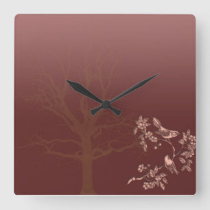 Asiatische Schönheits-Quadrat-Wanduhr Quadratische Wanduhr