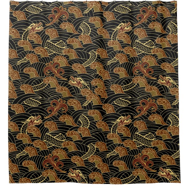 Asiatische Seide Duschvorhang (Vorderseite)