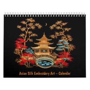Asiatische Seidenstickerei-Kunst – Kalender