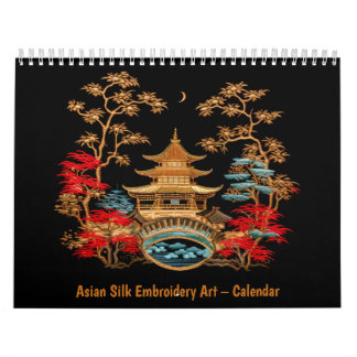 Asiatische Seidenstickerei-Kunst – Kalender