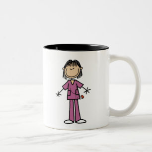 Asiatische Stäbchenfigur Krankenschwester Zweifarbige Tasse