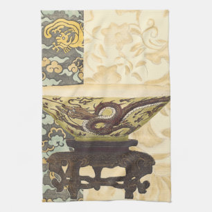 Asiatische Tapisserie mit Schüssel-und Handtuch
