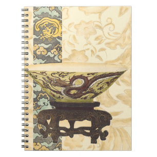 Asiatische Tapisserie mit Schüssel-und Notizblock
