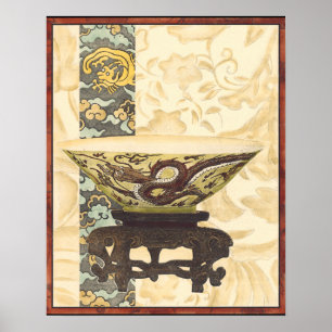 Asiatische Tapisserie mit Schüssel-und Poster